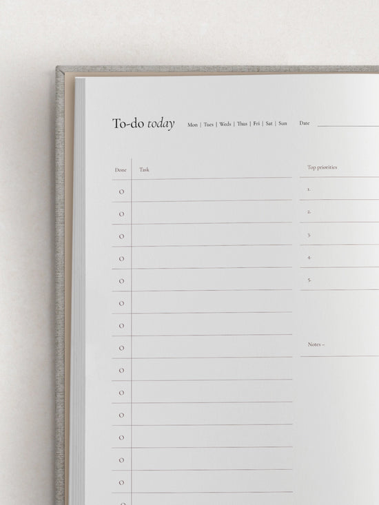 A to-do list page to the Atawhai Planner for neurodivergents and people with ADHD, including a priorities and notes section, as well as tracking finances.